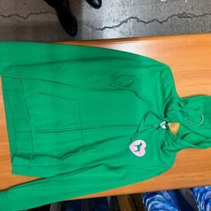 Victoria's Secret Green Sweater with Pink Heart